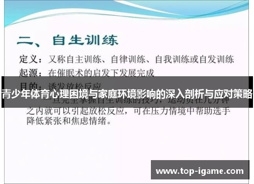 青少年体育心理困境与家庭环境影响的深入剖析与应对策略