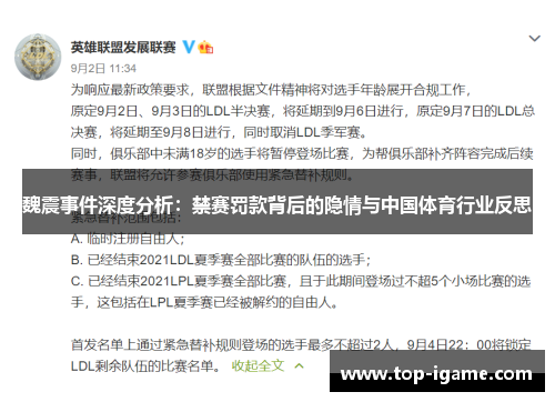魏震事件深度分析：禁赛罚款背后的隐情与中国体育行业反思